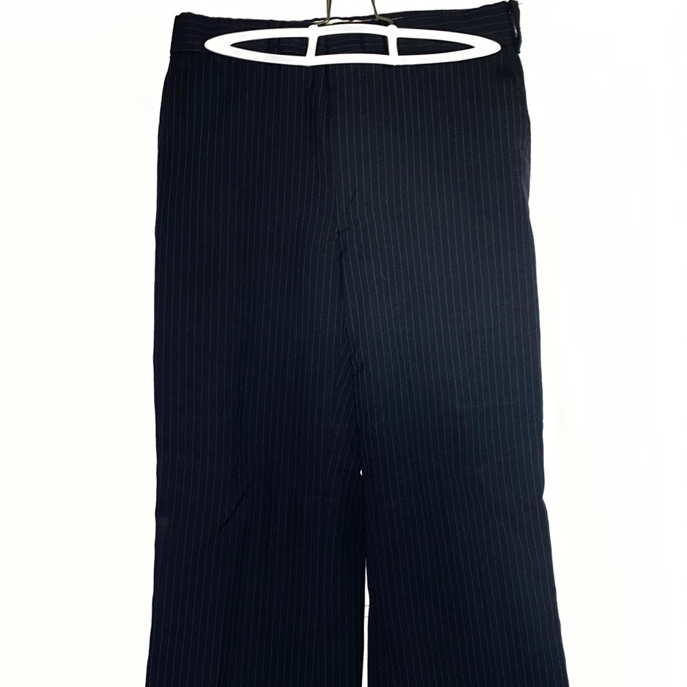 Blue-ish Black Thin Pin Stripe Slacks